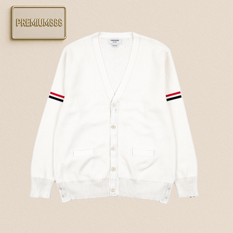 TB 25Fw Arm Ribbon Cardigan Coat - White