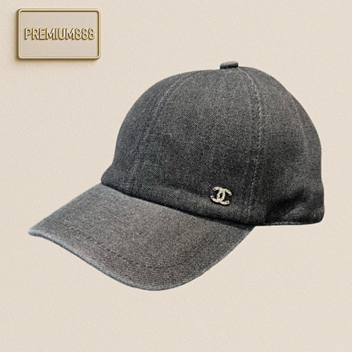 Chanel Denim Peaked Hat New In 25 Years Head Circumference 57cm