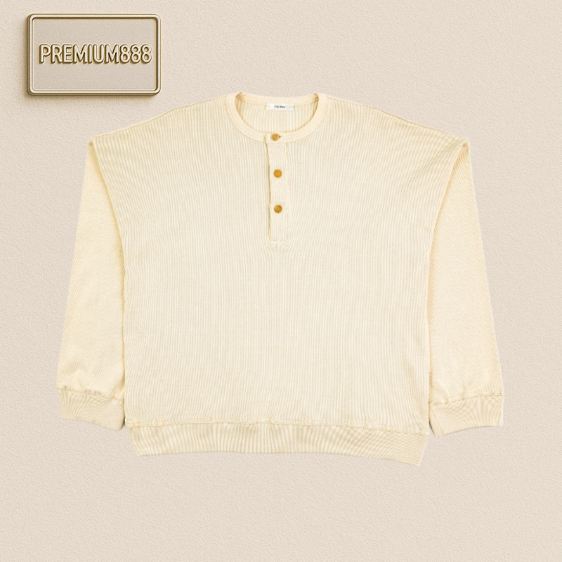 TR 25Fw Beige Henry Collar Hoodie