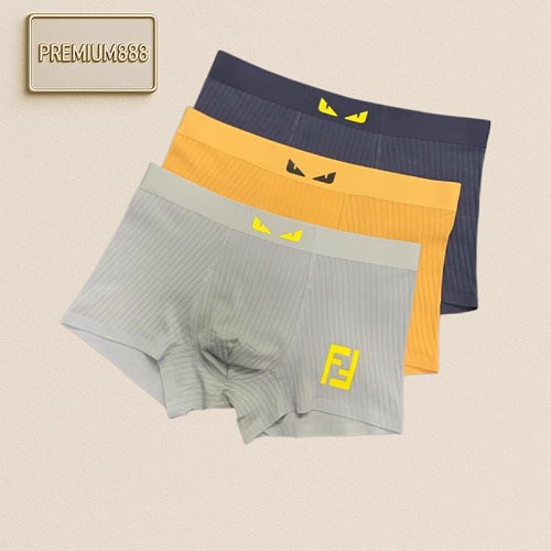 Fendi Autumn-Winter New Products Must-have Fashion Men's Underwear. Classic F Series. Outb