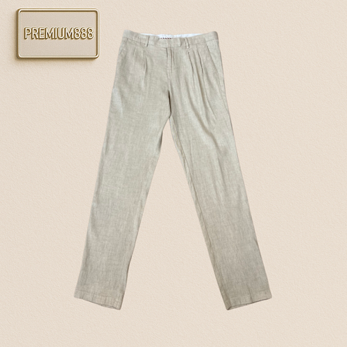 Loropiana Nooruiyanahai Light Beige Linen Casual Pants