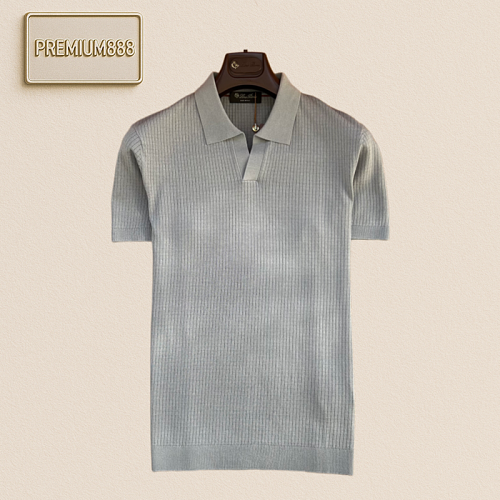 Loro Piana Vertical Stripes Knit Polo Shirt