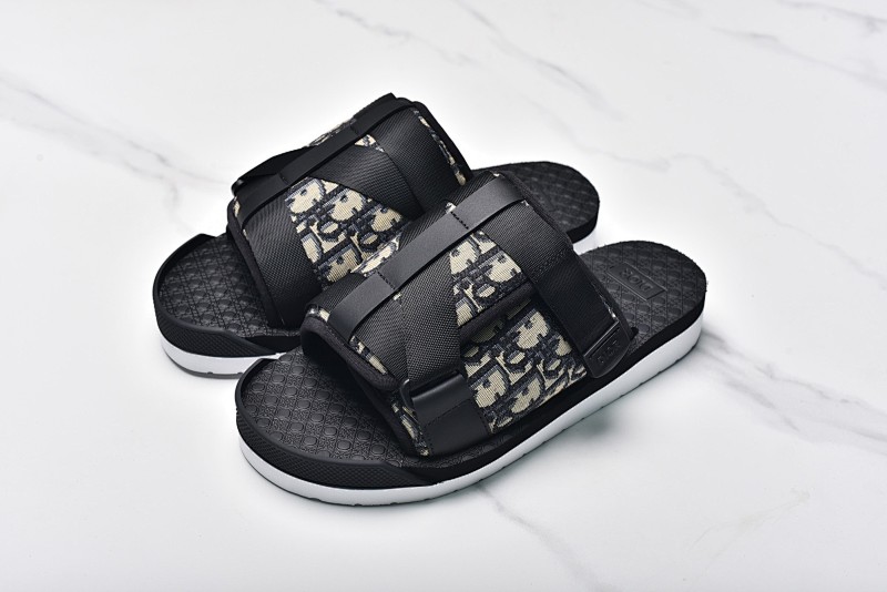 Dior Alpha Obique Electro-embroidered Fashion Slippers Half-flowered