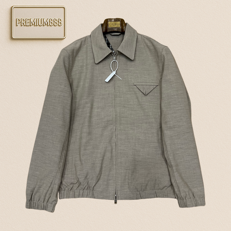 Bottega Veneta BV Casual Round-neck Triangle-Pocket Harrington Jacket