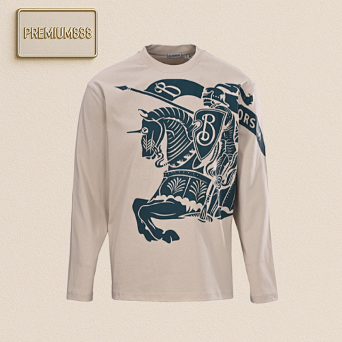 Burberry Bbr Cotton Top Warhorse Print Long-sleeved T-shirt