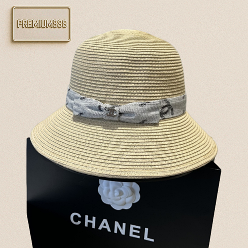 Chanel Straw Hat Haute Couture Head Circumference 57cm