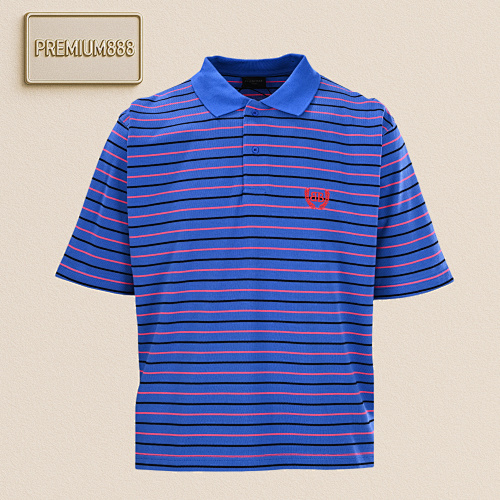 Balenciaga Balencia Ga BL CG Show Wheat Ear Striped Short-sleeved Polo Shirt