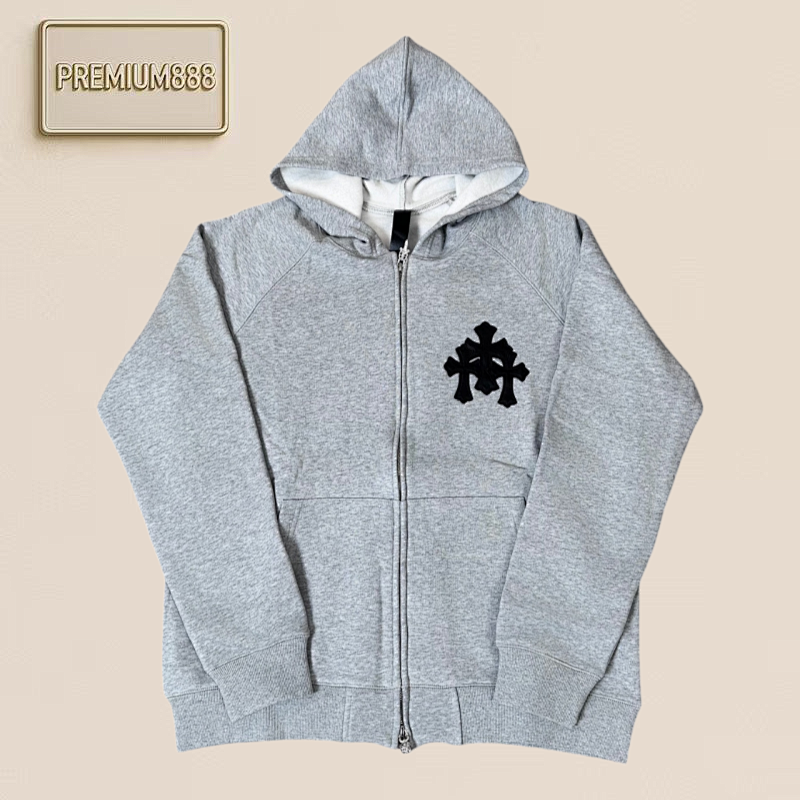Product In Stock Crocin Leather Zipper Hoodie