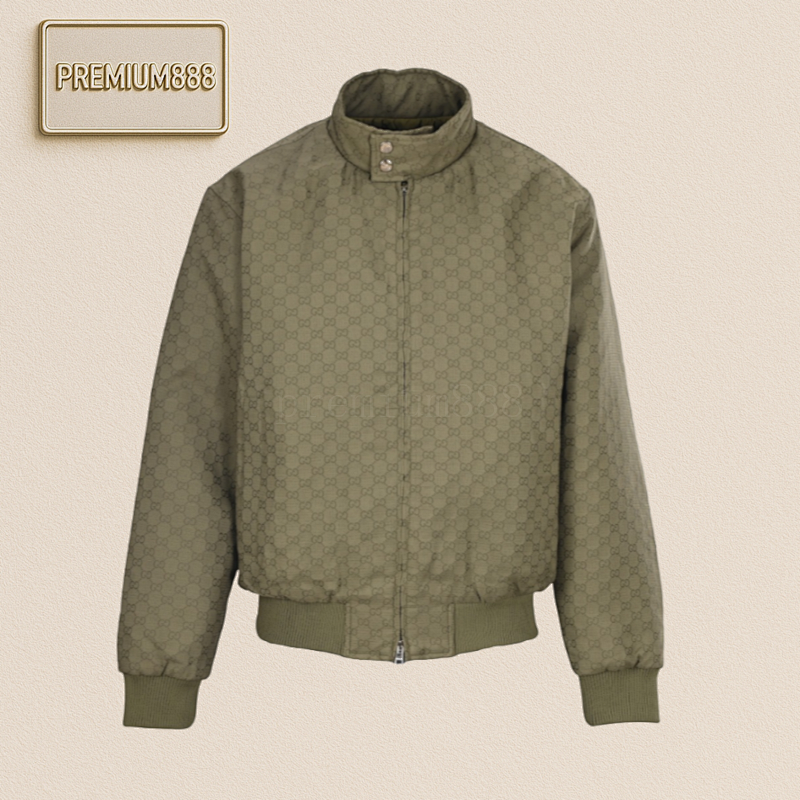 Gucci Fully Printed GG Stand-up Collar Cotton Jacket
