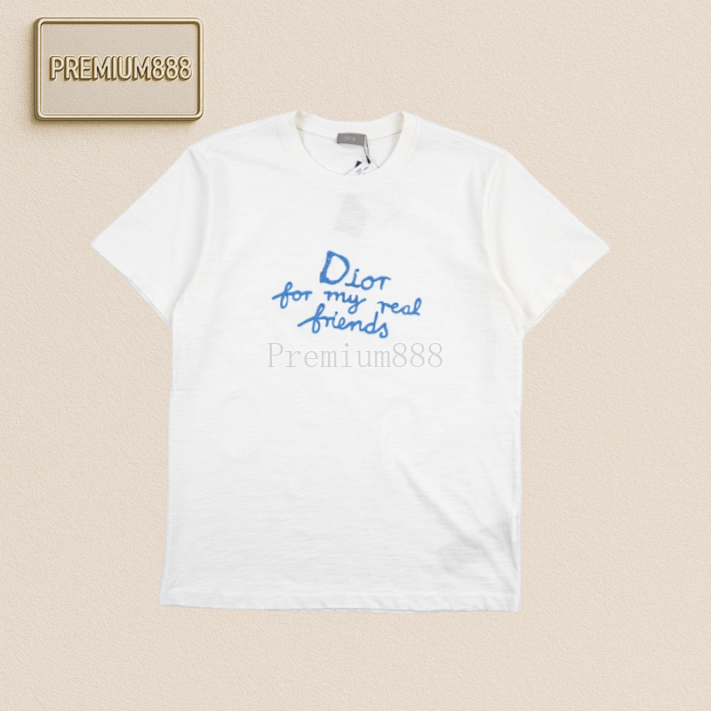 Dior Di Or Letter Embroidered Round Neck Short Sleeves