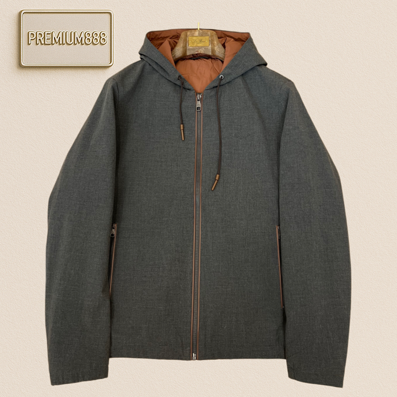 Zegna Jenia Wool Blend Hooded Casual Jacket