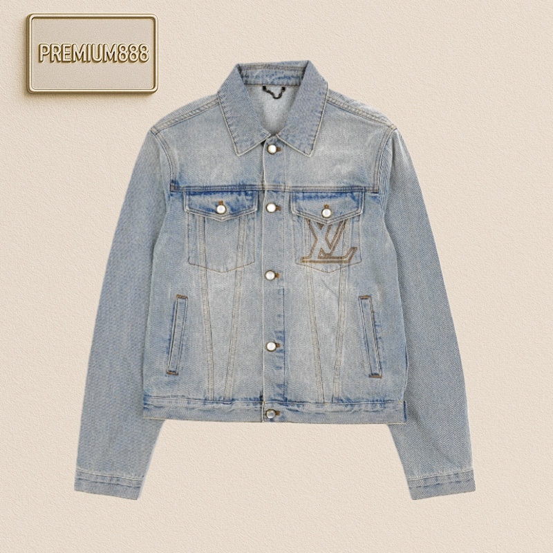 Louis Vuitton 1v 24Fw Pocket Denim Jacket With Clear Thread And Monogram Letter Buttons