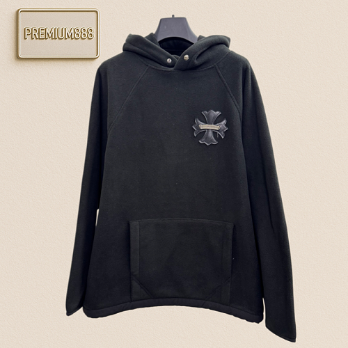 Chrome Hearts CH Crocin Fleece-lined Double-sided Textured Hooded Sweatshirt