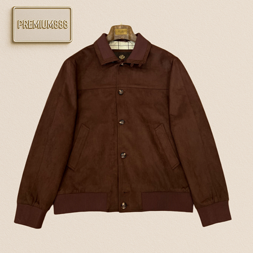 Loro Piana Leather-textured Pilot Jacket