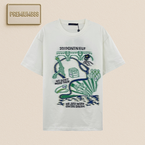 L V Five-color Flying Thread Jacquard T-shirt