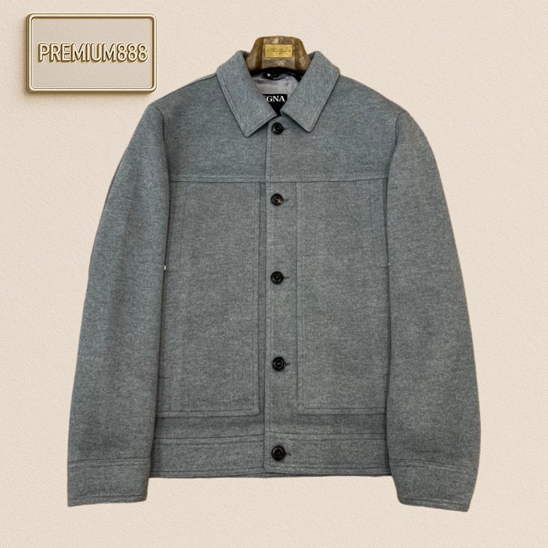 Zegna Jenia Wool Blend Utility Blazer With Collar