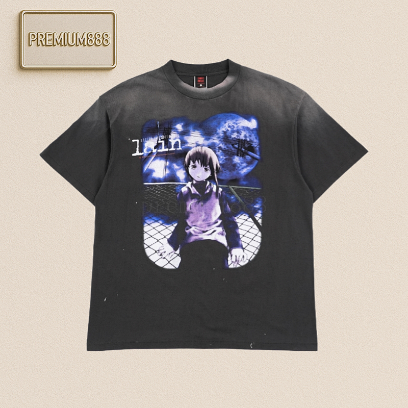 Saint Michael 25ss Suzune Co-branded Printed Short Sleeves