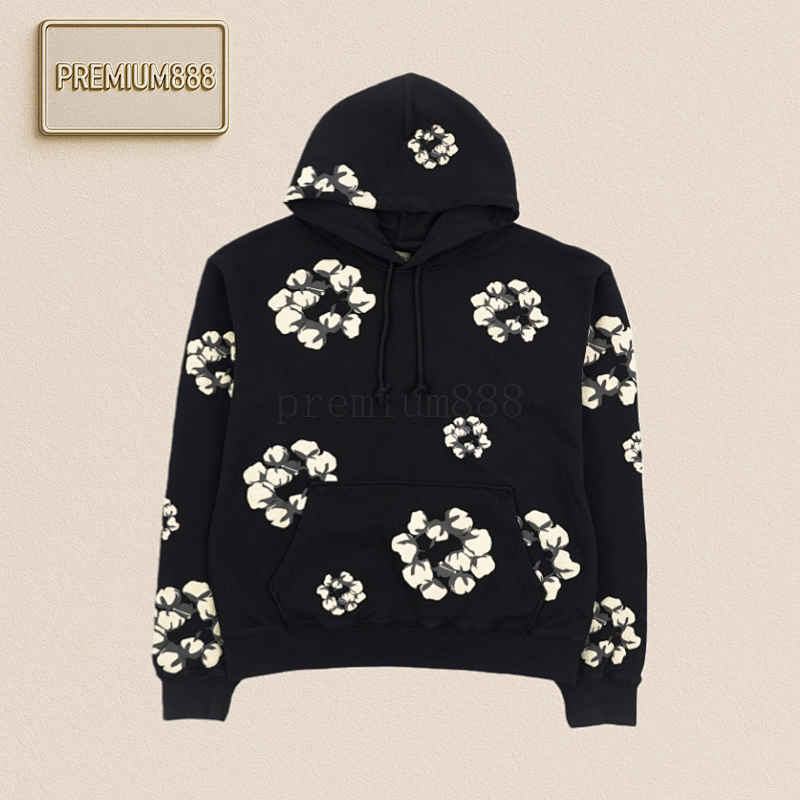 Denim Tears 24Fw Cpfm Collaboration Cotton Foam Printed Hooded Sweatshirt - Black