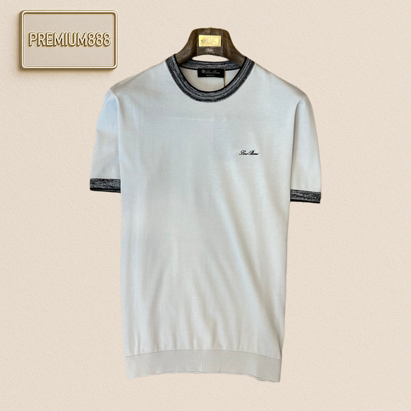 LP Nooyi Color-Contrast Round-neck Casual Short-Sleeved T-shirt