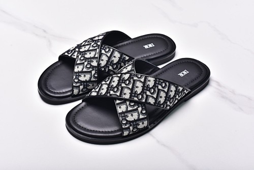 Dior Alias Oblique Footprint Slippers Men's Shoes Beige