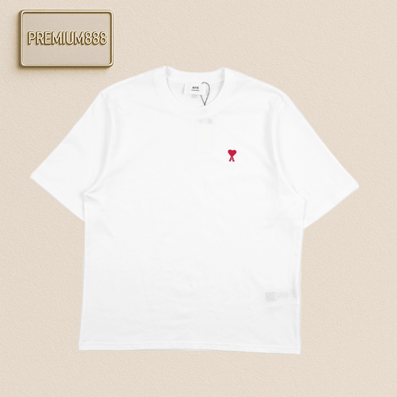 Ami Small Heart Logo Embroidered Short Sleeves