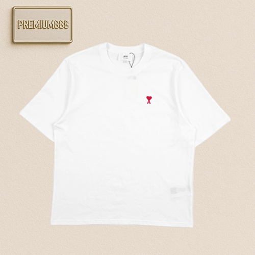 Ami Small Heart Logo Embroidered Short Sleeves