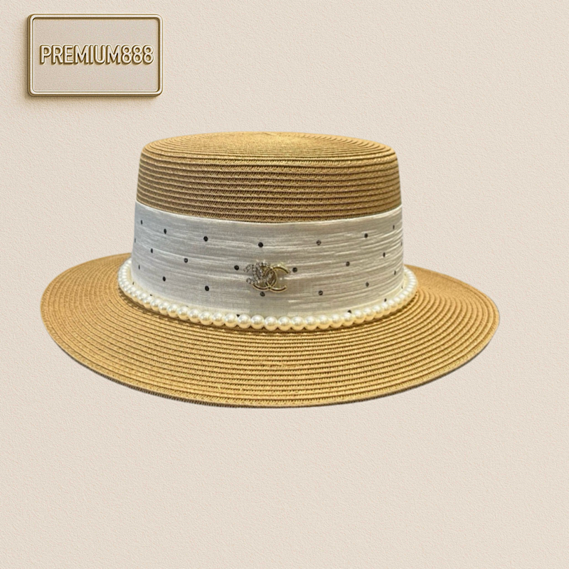 Chanel's New Flat Top Hat Taiwanese PP Grass Head Circumference 57cm