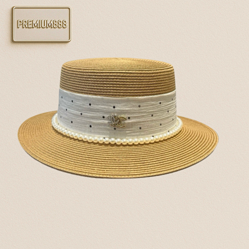 Chanel's New Flat Top Hat Taiwanese PP Grass Head Circumference 57cm