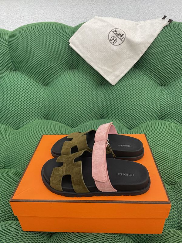 Hermès Herm Ès Chypre Suede And Moedskin Functional Sandals