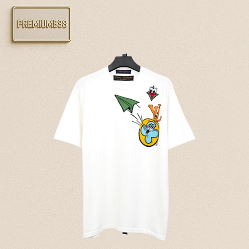 Cartoon Old-fashioned Paper Airplane Jacquard Short-sleeved Shirt