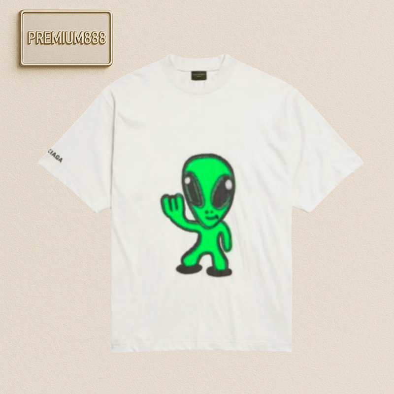 Ba Lenciaga Alien Luminous Round Neck Short Sleeves