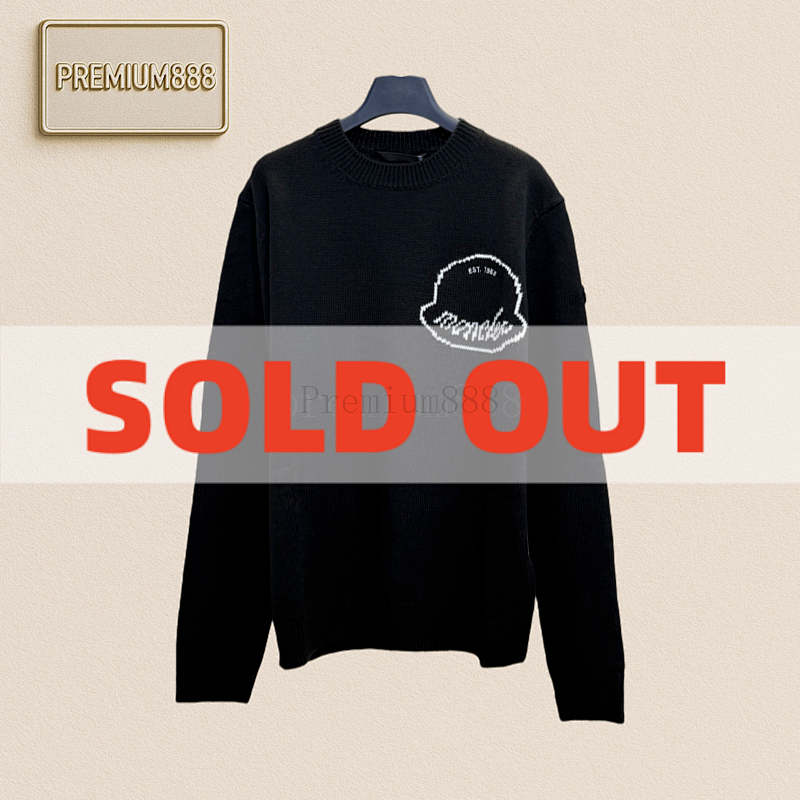 Moc Mouthed Logo Embroidered Round-neck Long-sleeved Sweater