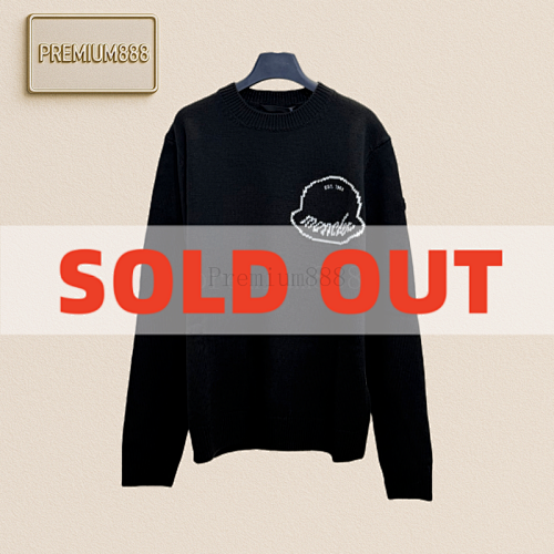 Moc Mouthed Logo Embroidered Round-neck Long-sleeved Sweater