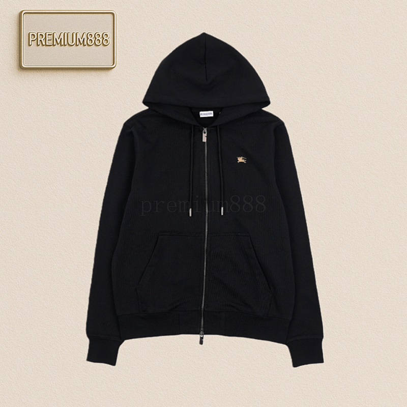 Bbr Embroidered Zipper Hoodie