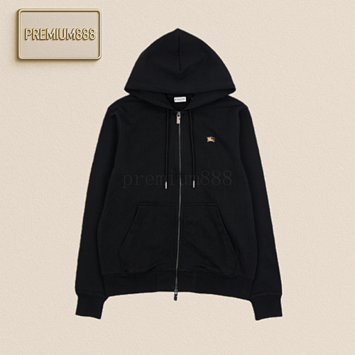 Bbr Embroidered Zipper Hoodie