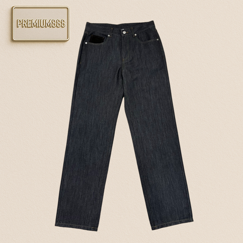 Berluti Bruiti Casual Leather Straight Denim Pants