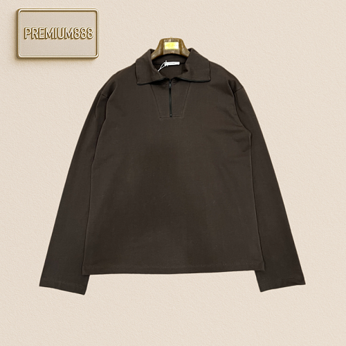 The Row Half-zip Collar Long-sleeved Polo Shirt