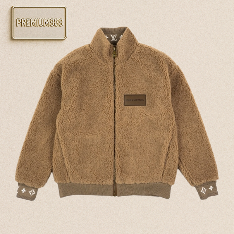 L V Lamb Wool Jacket Coffee Color