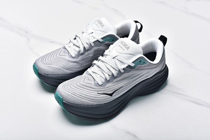 Hoka One Bondi 8 Bondi 8 Black White And Green