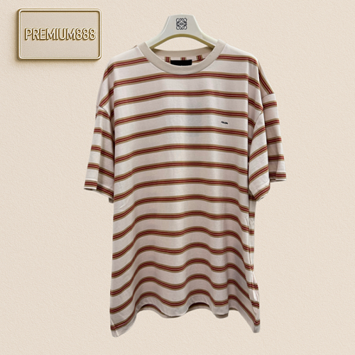 Prada Midai Red-Brown Striped Short-Sleeved T-shirt