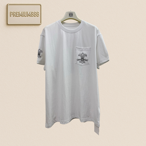 Chrome Hearts CH Crossed-Heart Graffiti Roll-up Printed Short-Sleeved T-Shirt