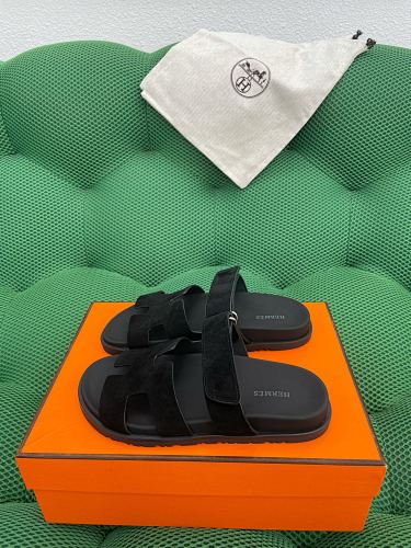 Hermès Herm Ès Chypre Suede And Moedskin Functional Sandals