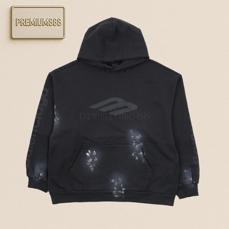 Balenciaga Blcg 24Fw Decadent Letter Printed Hooded Sweatshirt