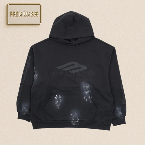 Balenciaga Blcg 24Fw Decadent Letter Printed Hooded Sweatshirt