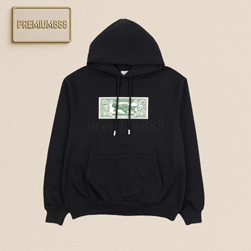 OW Crocodile US Dollar Printed Hooded Sweatshirt