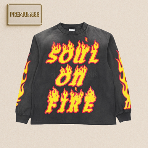 Saint Michael 24Fw Flame Large Letter Print Long Sleeve