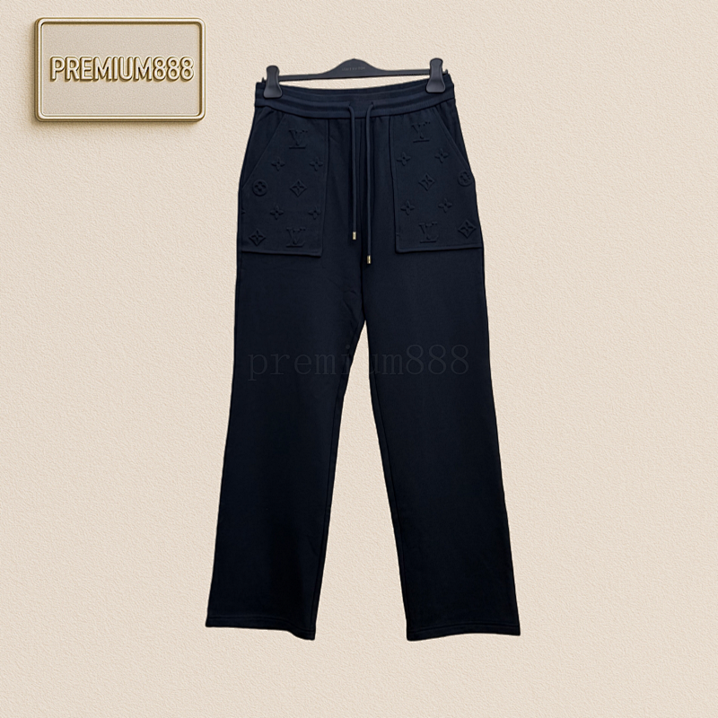 1v Louis Pocket Monogram Embossed Drawstring Casual Trousers