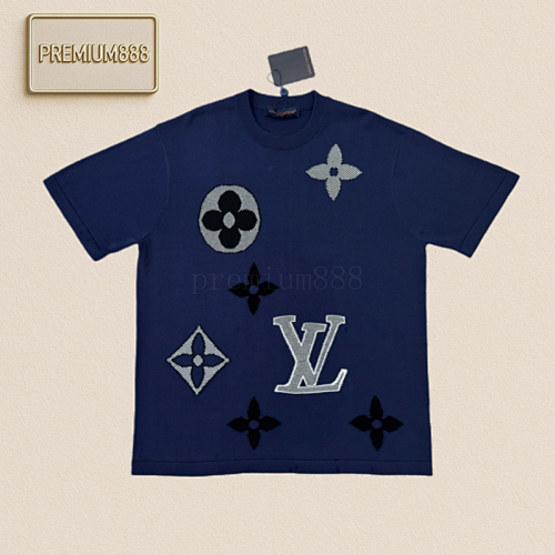Louis Vuitton LV Three-flower Woolen Short-sleeved Shirt