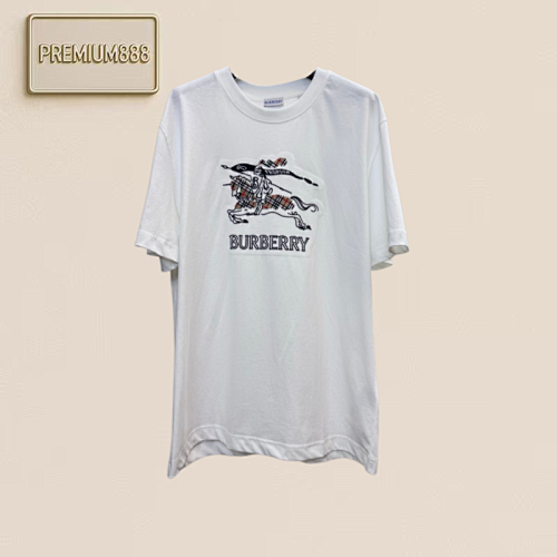 Bbr Burberry Spring Horse Logo Embroidered Short-Sleeved T-Shirt