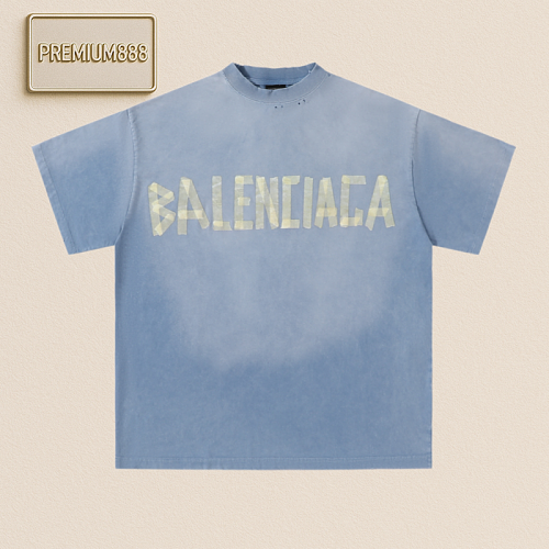Balenciaga Blcg Paris Modacrylic Tape Washed Vintage Short-Sleeved T-Shirt Xs-Xl In Stock And Ready T